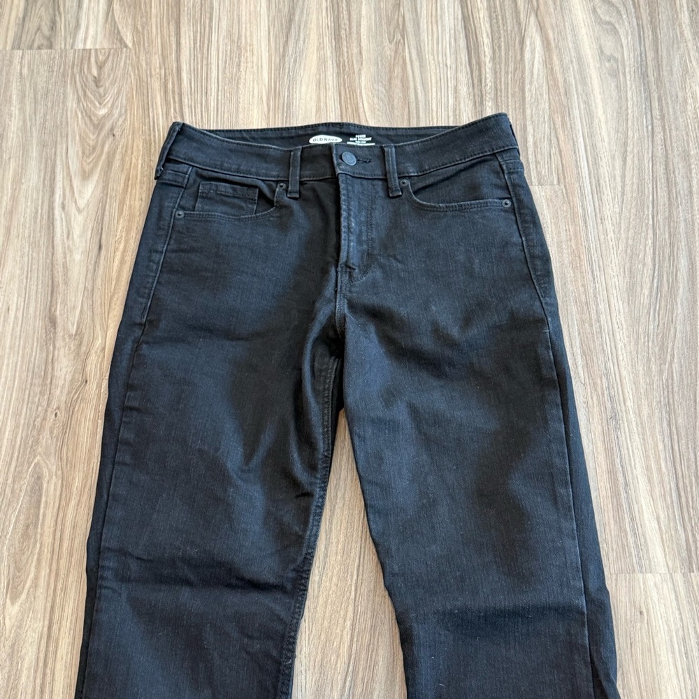 Old Navy Power Slim Straight Hi-Rise Black Jeans - Picture 2 of 9